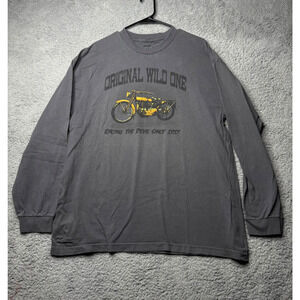Original Wild One Shirt Mens XL Gray Out of Bounds Motorcycle Long Sleeve